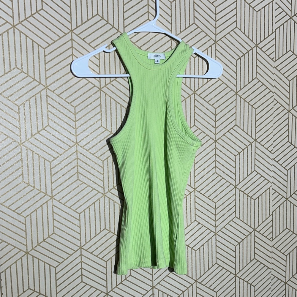 Agolde Light Green Ribbed Top - Picture 1 of 3